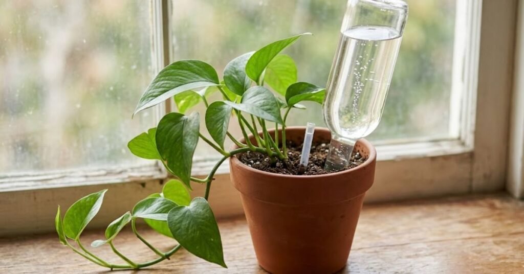 Low Cost DIY Hacks How to Water Houseplants While Away