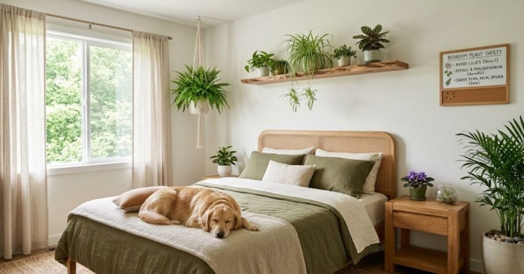 Pet Toxicity Warnings for Biophilic Bedroom Design Plants