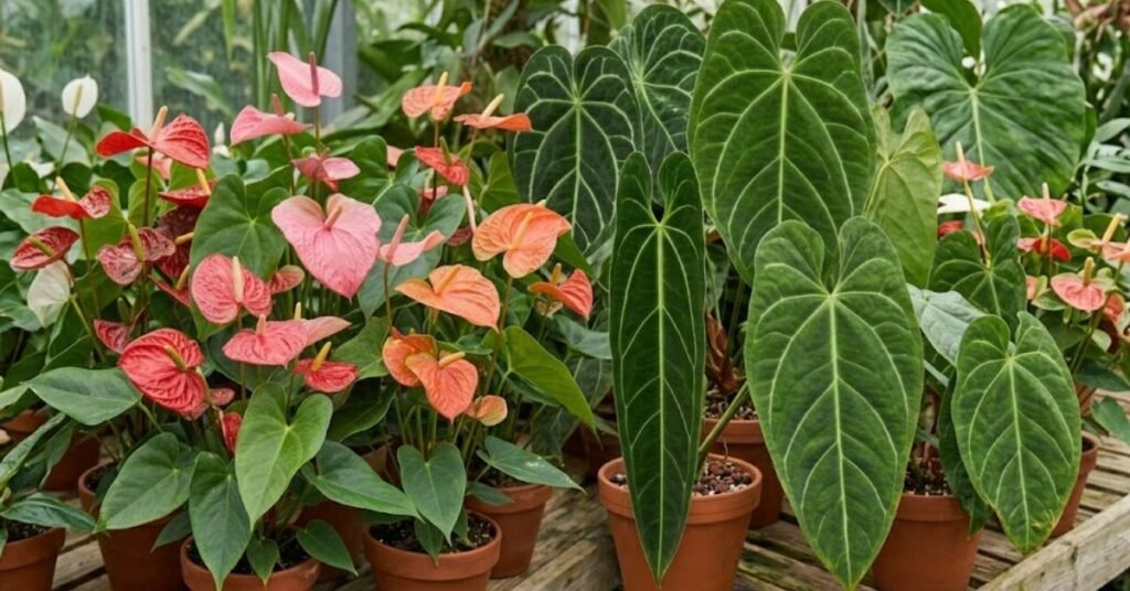 Two Sides of the Anthurium Plant Family Flowers vs. Foliage